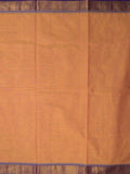 Kanchi cotton plain saree with zari border with attached self blouse