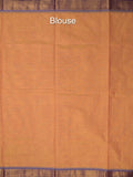Kanchi cotton plain saree with zari border with attached self blouse