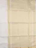Maheshwari fancy saree white color allover plain and small kaddi border with self pallu and attached blouse