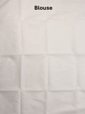 Maheshwari fancy saree white color allover plain and small kaddi border with self pallu and attached blouse