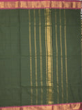 Kanchi cotton plain saree with zari border with attached self blouse