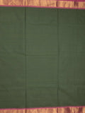 Kanchi cotton plain saree with zari border with attached self blouse