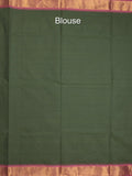 Kanchi cotton plain saree with zari border with attached self blouse