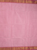 Kanchi cotton plain saree with zari border with attached self blouse