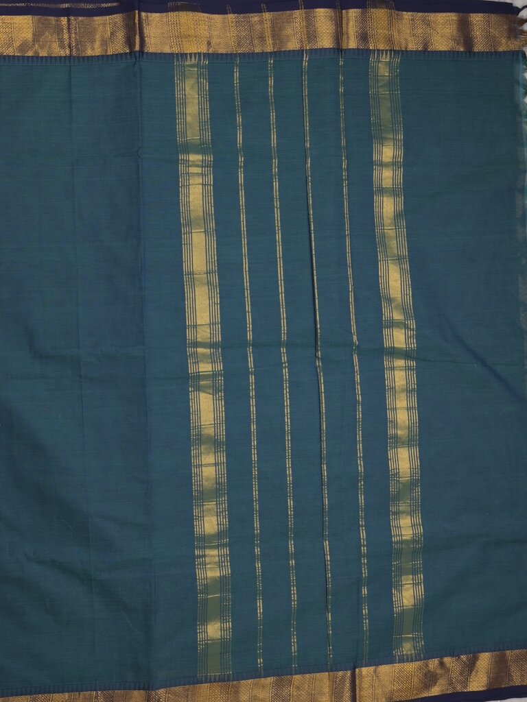 Kanchi cotton plain saree with zari border with attached self blouse
