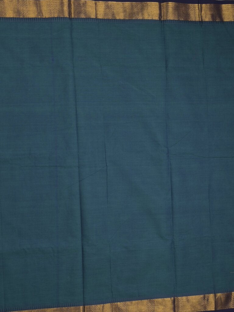 Kanchi cotton plain saree with zari border with attached self blouse