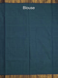 Kanchi cotton plain saree with zari border with attached self blouse