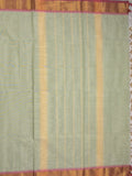 Kanchi cotton plain saree with zari border with attached self blouse