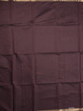 Maheshwari fancy saree dark brown color allover plain and small kaddi border with self pallu and attached blouse