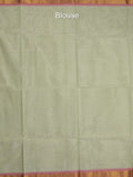 Kanchi cotton plain saree with zari border with attached self blouse