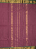 Kanchi cotton plain saree with zari border with attached self blouse