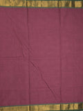Kanchi cotton plain saree with zari border with attached self blouse