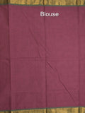 Kanchi cotton plain saree with zari border with attached self blouse