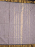 Kanchi cotton plain saree with zari border with attached self blouse