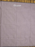 Kanchi cotton plain saree with zari border with attached self blouse