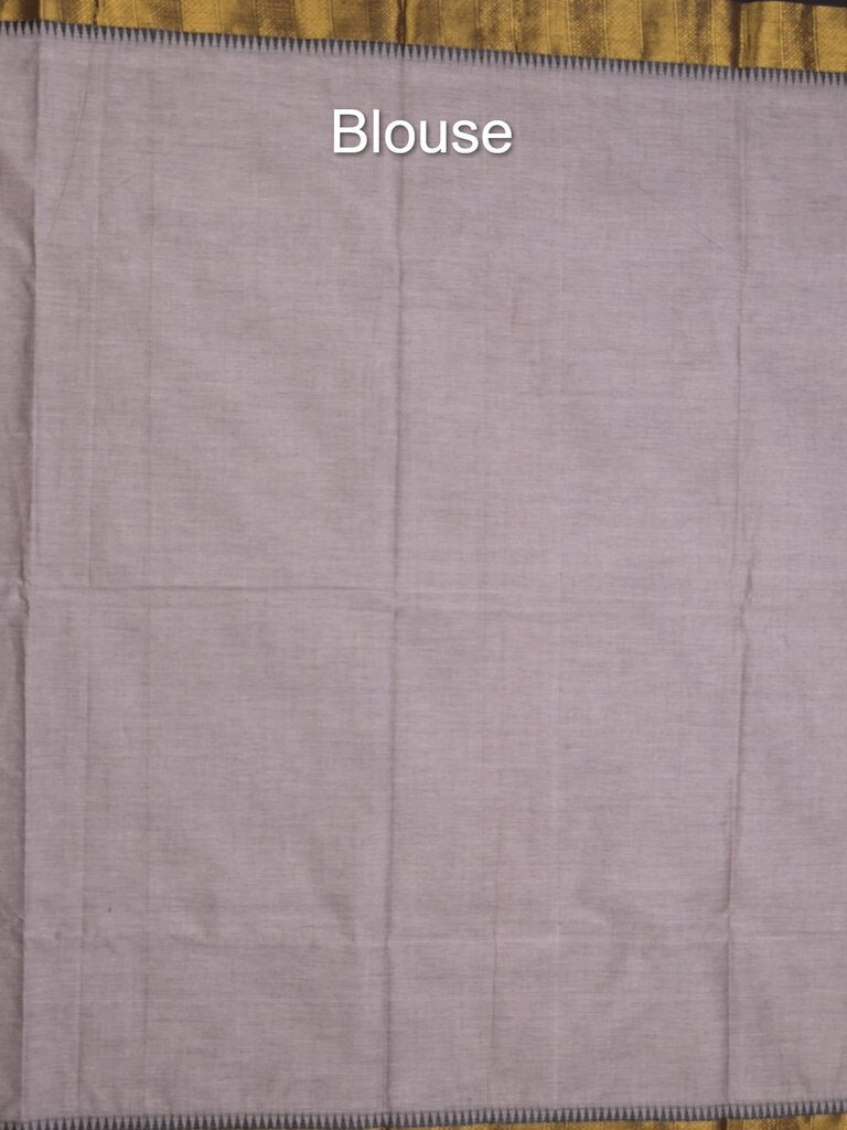 Kanchi cotton plain saree with zari border with attached self blouse