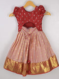 Traditional kanchi pattu silk lehenga set for kids 1-2 years