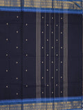 Kanchi cotton saree allover motifs with zari border and attached self blouse