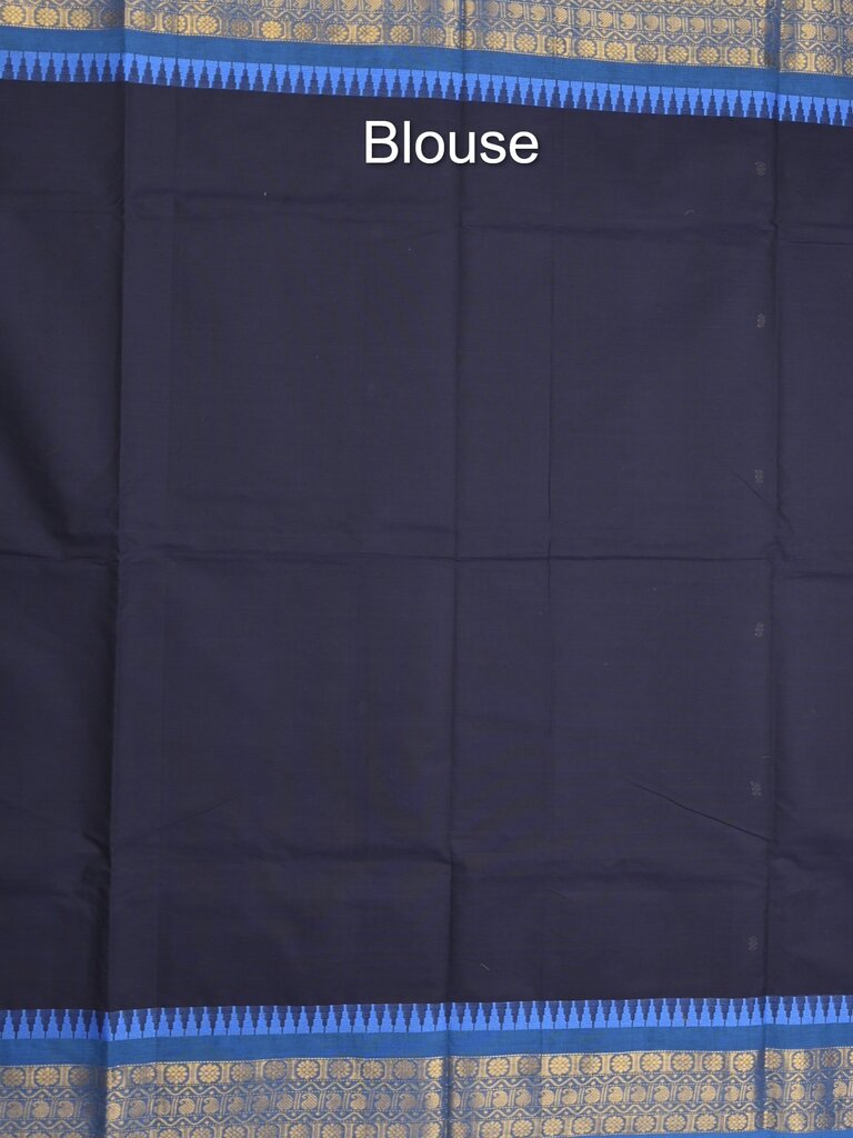 Kanchi cotton saree allover motifs with zari border and attached self blouse