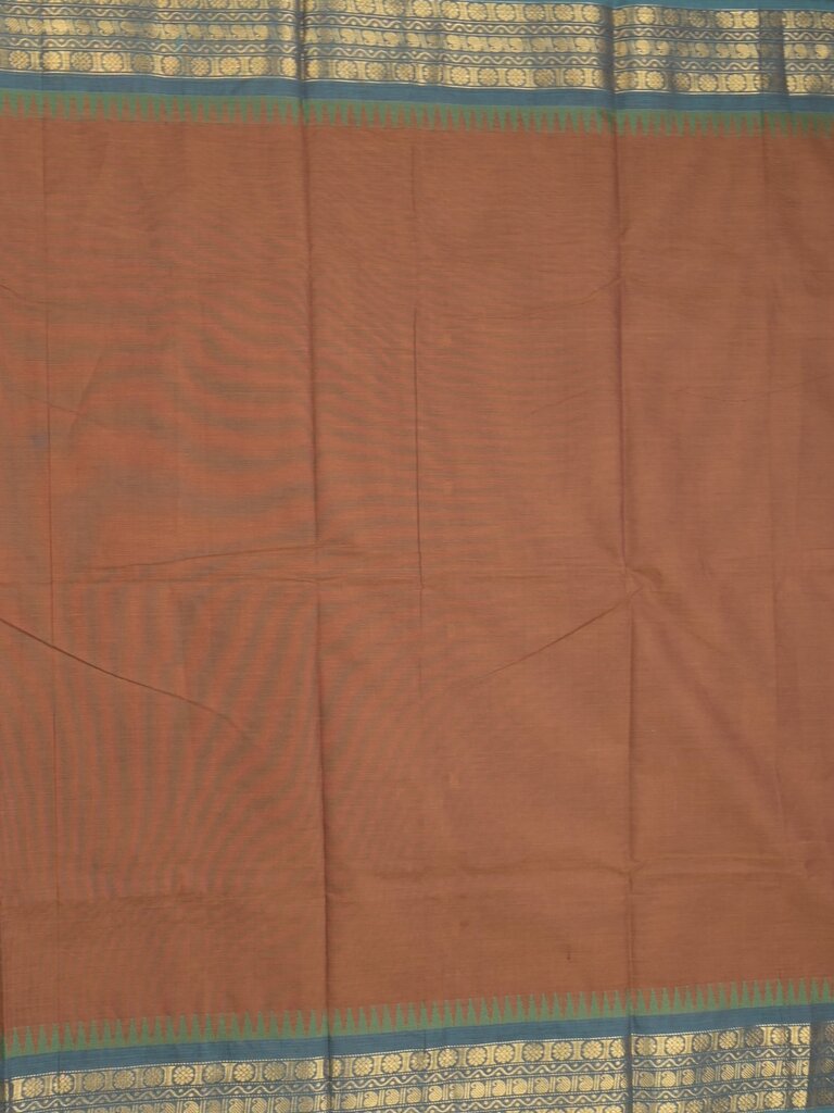 Kanchi cotton saree allover motifs with zari border and attached self blouse