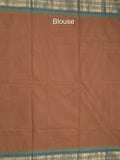 Kanchi cotton saree allover motifs with zari border and attached self blouse