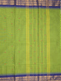 Kanchi cotton saree allover motifs with zari border and attached self blouse