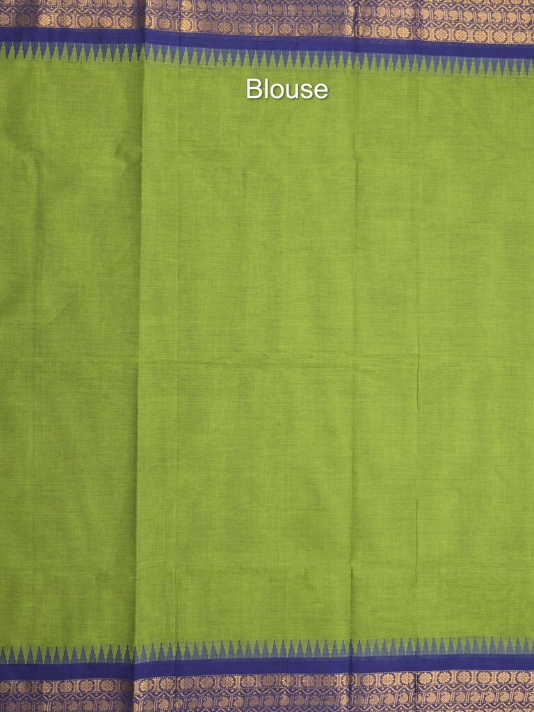 Kanchi cotton saree allover motifs with zari border and attached self blouse