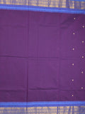 Kanchi cotton saree allover motifs with zari border and attached self blouse