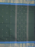 Kanchi cotton saree allover motifs with zari border and attached self blouse