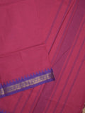 Kanchi cotton saree with zari border and attached self blouse