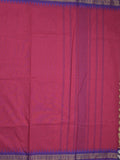 Kanchi cotton saree with zari border and attached self blouse