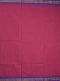 Kanchi cotton saree with zari border and attached self blouse