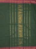 Kanchi cotton saree with zari border and attached self blouse
