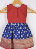 Traditional kanchi pattu silk lehenga set for kids 0-1 year
