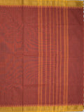 Kanchi cotton saree with zari border and attached self blouse