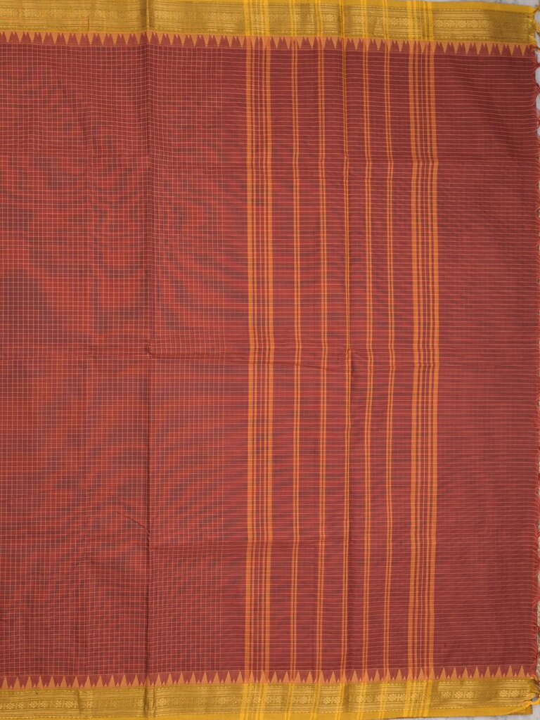 Kanchi cotton saree with zari border and attached self blouse