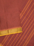Kanchi cotton saree with zari border and attached self blouse