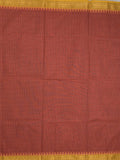 Kanchi cotton saree with zari border and attached self blouse