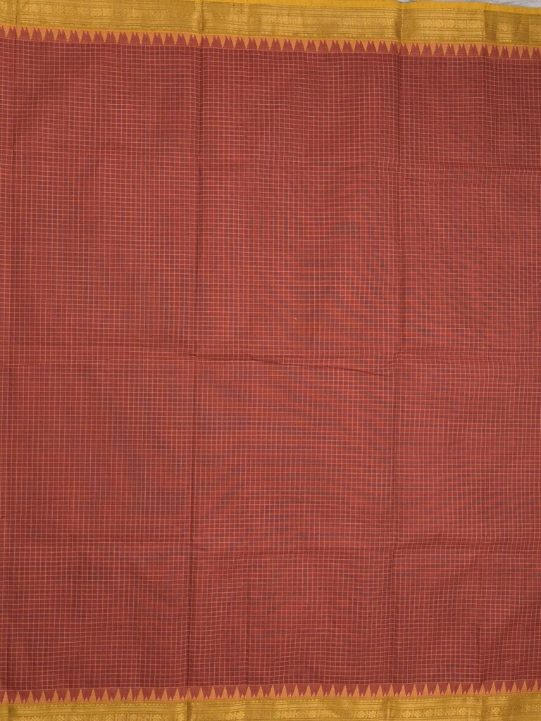 Kanchi cotton saree with zari border and attached self blouse