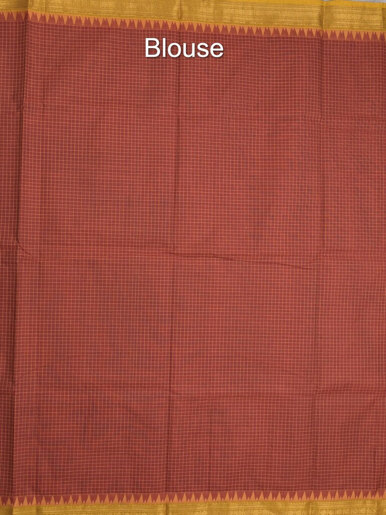 Kanchi cotton saree with zari border and attached self blouse