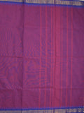 Kanchi cotton saree with zari border and attached self blouse
