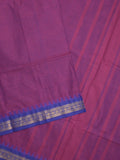 Kanchi cotton saree with zari border and attached self blouse