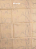Chanderi fancy saree light peach color allover weaves & weaving pallu and attached plain blouse