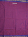 Kanchi cotton saree with zari border and attached self blouse