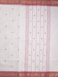 Kanchi cotton saree allover motifs and zari border with attached self-blouse