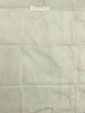 Chanderi fancy saree light pista green color allover weaves & weaving pallu and attached plain blouse