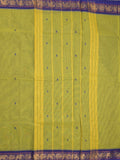 Kanchi cotton saree allover motifs and zari border with attached self-blouse