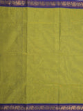 Kanchi cotton saree allover motifs and zari border with attached self-blouse