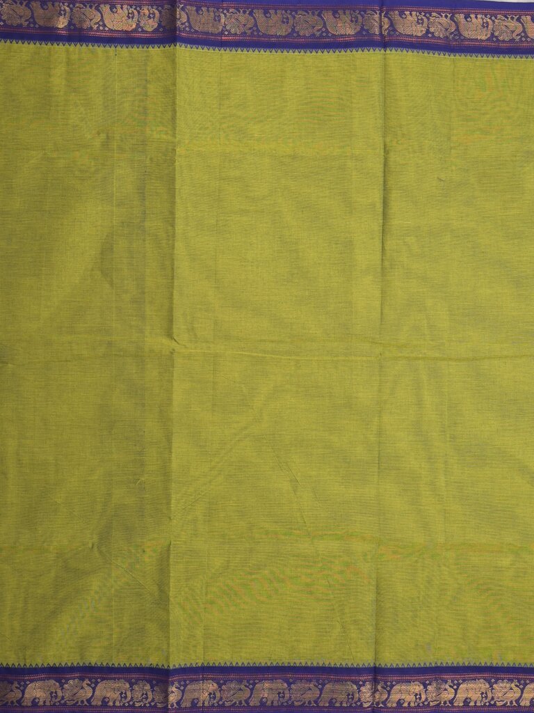 Kanchi cotton saree allover motifs and zari border with attached self-blouse