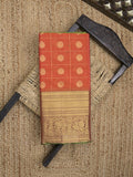 Seiko Raga zari-woven saree in orange color with zari border and rich pallu & contrast blouse